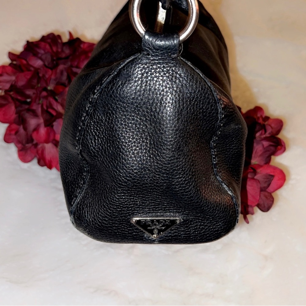 PRADA Authentic Black Leather Shoulder Bag - Picture 3 of 16